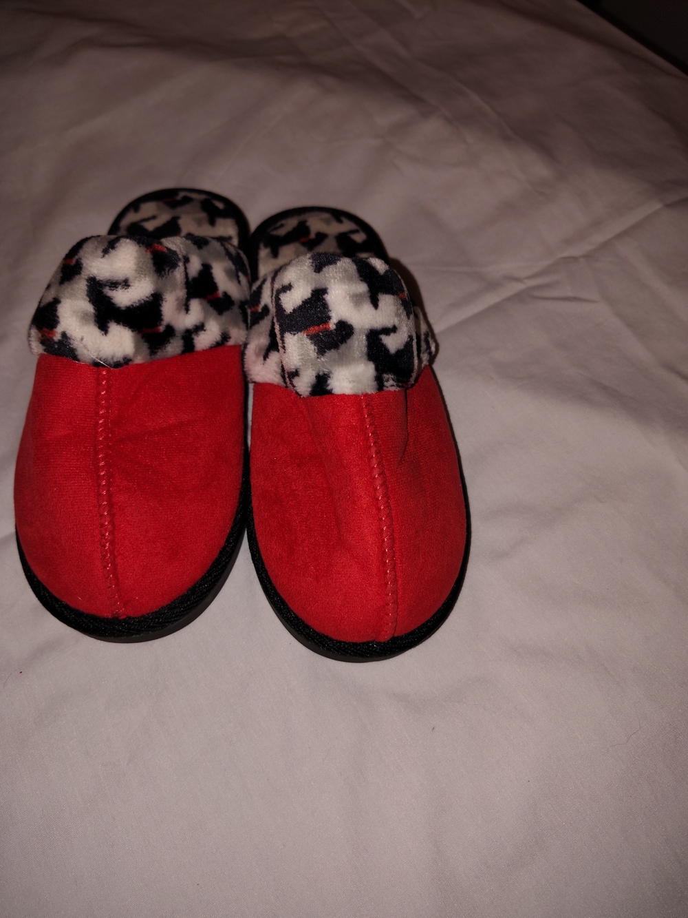 Vera Bradley Red Slip-On Plush Cuff Slippers